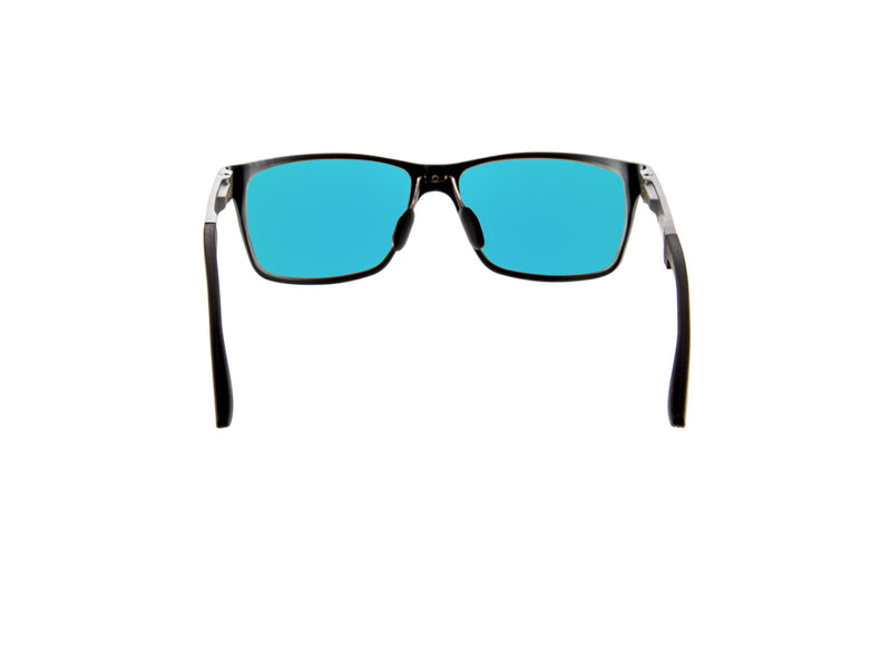 <strong>Polarised Sunglasses</strong><br>(Gunmetal grey with blue mirror lenses)